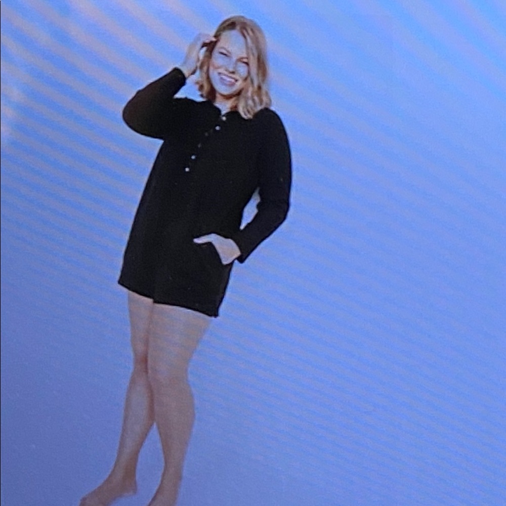 Old Navy  Long Sleeve  Ribbed Button-Down Lounge Romper for Women New - Picture 2 of 3